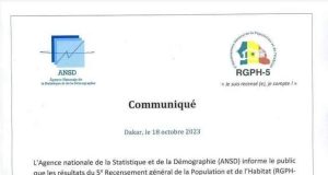Démographie: les résultats du cinquième RGPH seront publiés le 31 octobre (ANSD)