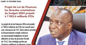 Les grandes orientations du budget 2024 projeté à 7 003,6 milliards FCfa