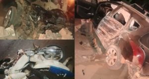 Accident tragique à Warang: 03 morts et 05 blessés dans un violent choc impliquant un véhicule et 4 motos Jakarta